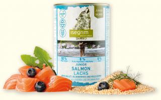 Isegrim Dog Junior Salmon with Millet, Blueberries & Wild Herbs 6 x 400 g konzerva