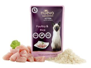 Nuevo Cat Kitten Poultry with Rice 16x85 g kapsička