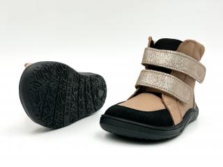 BABY BARE SHOES FEBO WINTER - CAPPUCCINO GLITTER ASFALTICO 21, 13.4, 5.9