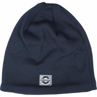 DETSKÁ VLNENÁ ČIAPKA MIKK-LINE SOLID - BLUE NIGHTS 122/128