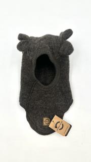 DETSKÁ VLNENÁ KUKLA MIKK-LINE MERINO CROCO - DARK BROWN MELANGE 74/80