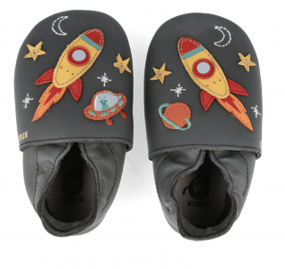 DETSKÉ BAREFOOT CAPAČKY BOBUX - COSMIC ROCKET CHARCOAL 22, 14.5, 6.2