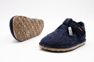 DETSKÉ BAREFOOT PAPUČE FRODDO FLEXY WOOLY VIBRAM - DARK BLUE 32, 21.3, 7.7