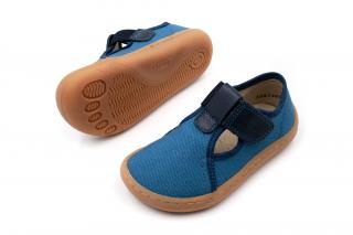 DETSKÉ BAREFOOT PLÁTENKY FRODDO CANVAS T-BAR - DENIM 21, 14.2, 6