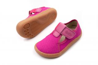 DETSKÉ BAREFOOT PLÁTENKY FRODDO CANVAS T-BAR - FUXIA 27, 18.1, 7.2