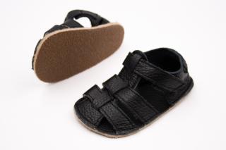 DETSKÉ BAREFOOT SANDÁLE BABY BARE SHOES SANDALS NEW - ALL BLACK 26, 17.2, 7.2