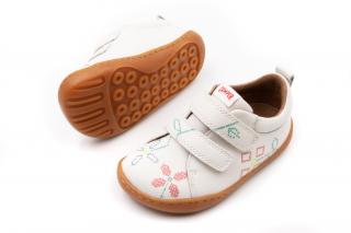 DETSKÉ BAREFOOT TOPÁNKY CAMPER FW TWINS CRISS CROSS - WHITE FOLK 24, 15.5, 7.1