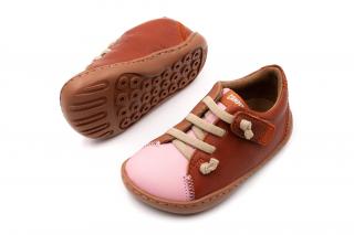 DETSKÉ BAREFOOT TOPÁNKY CAMPER FW TWINS SARDA SAVI - PINK BROWN 26, 16.8, 7.2