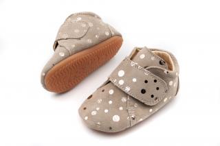 DETSKÉ BAREFOOT TOPÁNKY FRODDO PREWALKERS - BEIGE DOTS 22, 13.7, 5.9