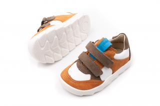 DETSKÉ BAREFOOT TOPÁNKY FRODDO ZERU SPRING - WHITE/ORANGE 24, 15.5, 6.4