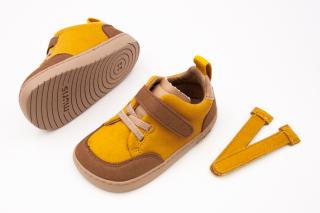 DETSKÉ BAREFOOT TOPÁNKY MURIS LYON MINI - MUSTARD BROWN 27, 17.2, 6.8