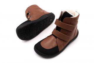 DETSKÉ BAREFOOT ZIMNÉ TOPÁNKY BABY BARE SHOES FEBO WINTER - BROWN 28, 18.2, 7.2