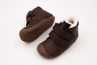 DETSKÉ BAREFOOT ZIMNÉ TOPÁNKY BUNDGAARD PETIT MID WINTER STRAP - BROWN 22, 13.5, 5.7