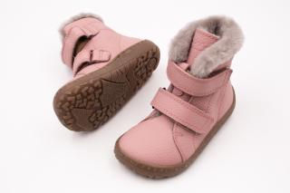 DETSKÉ BAREFOOT ZIMNÉ TOPÁNKY FRODDO BAREFOOT FURRY BOOT - PINK 33, 22.1, 8