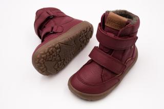 DETSKÉ BAREFOOT ZIMNÉ TOPÁNKY FRODDO BAREFOOT TEX WINTER - BORDEAUX 26, 17.2, 6.9