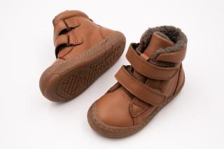 DETSKÉ BAREFOOT ZIMNÉ TOPÁNKY FRODDO MINNI WINTER - COGNAC 20, 12.4, 5.6