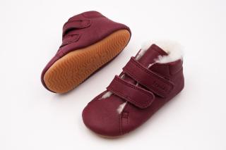 DETSKÉ BAREFOOT ZIMNÉ TOPÁNKY FRODDO PREWALKERS WINTER FURRY - BORDEAUX 21, 13.5, 6