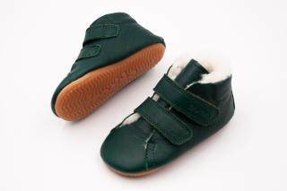 DETSKÉ BAREFOOT ZIMNÉ TOPÁNKY FRODDO PREWALKERS WINTER FURRY - GREEN 19, 12.2, 5.6