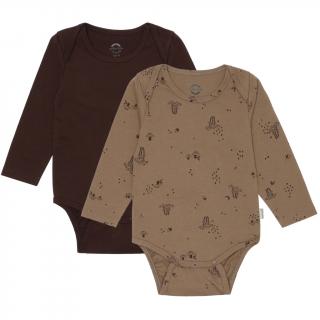 DETSKÉ BODY 2 KS Z ORGANICKEJ BAVLNY MIKK-LINE - CHOCOLATE CHIP 56