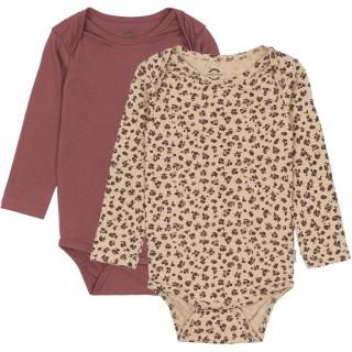 DETSKÉ BODY 2 KS Z ORGANICKEJ BAVLNY MIKK-LINE - ROSE BROWN 86