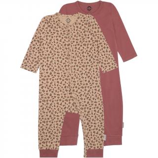 DETSKÉ OVERALY 2 KS Z ORGANICKEJ BAVLNY MIKK-LINE - ROSE BROWN 56
