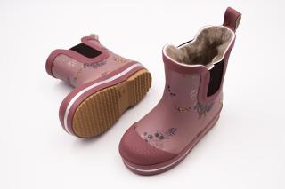 DETSKÉ ZATEPLENÉ NÍZKE GUMÁKY MIKK-LINE - ROSE BROWN 19, 12.4, 5.9