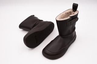 DETSKÉ ZIMNÉ BAREFOOT TOPÁNKY MURIS SIBERIA JUNIOR - DARK BROWN 30, 19.1, 7.4