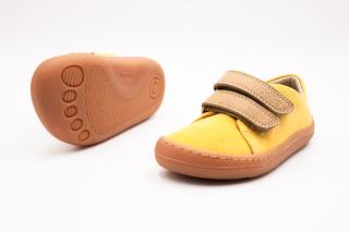 FRODDO BAREFOOT VEGAN VELCRO TENISKY - YELLOW 32, 21.7, 7.9
