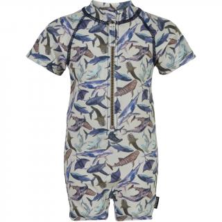 MIKK-LINE BABY SWIM SUIT PLAVKOVÝ OVERAL - METAL SHARK 2-4 roky
