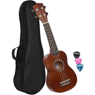 Cascha EH 3953 Brown (Sopránové ukulele sada s obalom a trsátkami)