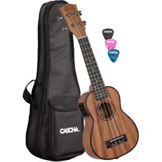 Cascha HH 2026 E Natural (Sopránové ukulele s obalom a trsátkami)