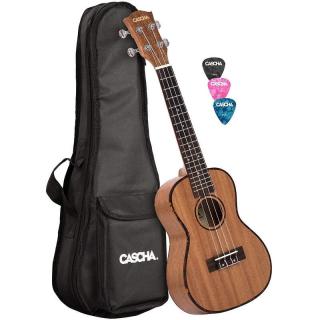 Cascha HH 2035 Premium Natural (Koncertné ukulele set s obalom a trsátkami)