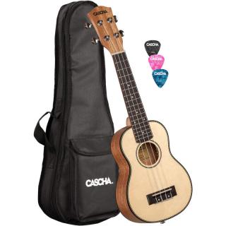 Cascha HH 2148 Natural (Sopránové ukulele set s obalom a trsátkami)