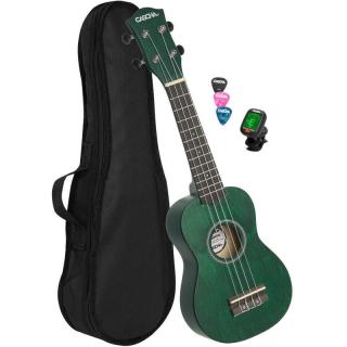 Cascha HH 3972 EN Green (Sopránové ukulele sada s ladičkou a obalom)