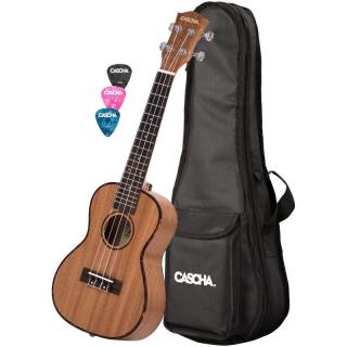 Cascha HH2035L Natural (Koncertné ukulele sada s obalom a trsátkami)