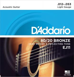 D'Addario EJ11 (Struny pre akustickú gitaru .012 - Tvrdé)