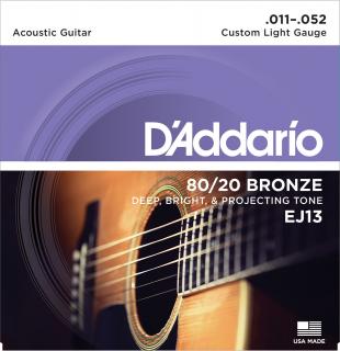 D'Addario EJ13 (Struny pre akustickú gitaru .011 - Stredne tvrdé)