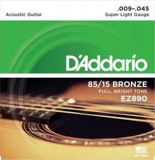 D'Addario EZ890 Super Light (Struny pre akustickú gitaru .009 - Mäkké)
