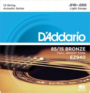 D'Addario EZ940 (Struny pre 12-strunovú akustickú gitaru)
