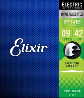 Elixir 19002 OptiWeb Coating Super Light 9-42 (Struny pre elektrickú gitaru .009 - Stredne tvrdé )