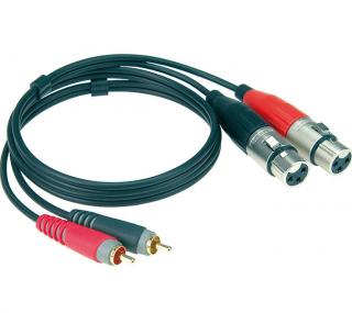 Klotz AT-CF0100 (Audio prepojovací kábel, 2x RCA male – 2 x XLR female, 1,0 m)