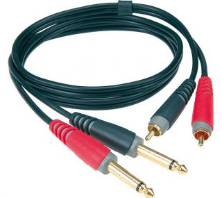 Klotz AT-CJ0200 (Prepojovací kábel, 2x RCA - 2x Jack 6,3, 2 m)