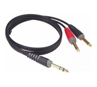 Klotz AY1-0100 (Audio kábel, Jack 6,3 stereo male – 2x Jack 6,3 male, 1 m)