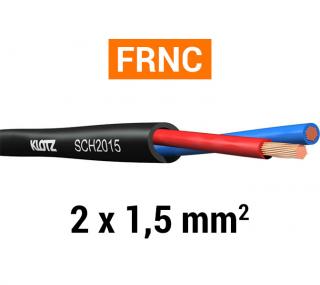 Klotz SCH2015 Inštal. reproduktorový kábel 2 x 1,5 mm2, FRNC bezhalogénový, 50m (Inštalačný reproduktorový kábel, metráž)