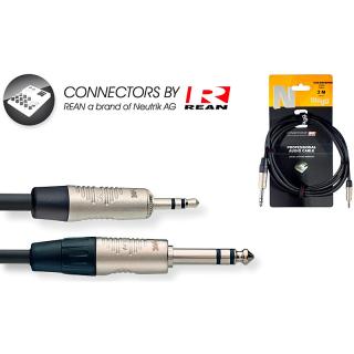 Stagg NAC3MPSPSR (Prepojovací kábel Jack 3,5 mm stereo – Jack 6,3 mm stereo, 3 m)