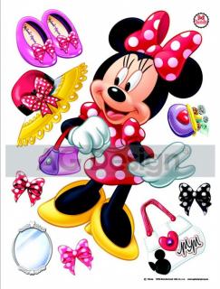 Ag Design Group Maxi nálepka na stenu Minnie a doplnky 65x85 cm