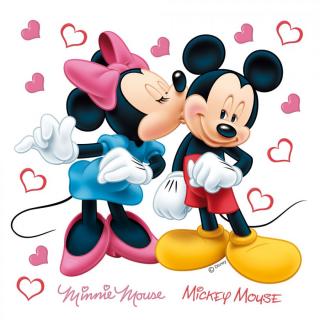 AG Design Samolepka na stenu Mickey a Minnie love Film 30x30 cm
