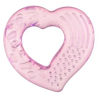 Akuku Chladiace hryzátko srdiečko ružové Plast, 8 cm