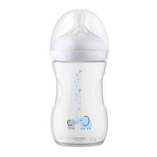 AVENT Dojčenská fľaša Natural Response s ventilom Air Free slon Polypropylen 260 ml