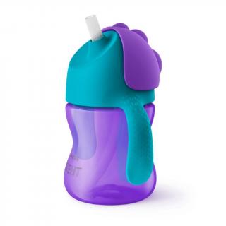 AVENT Kúzelný hrnček s ohybnou slamkou fialový Polypropylen/Silikon 200 ml